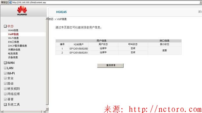 华为HG8245语音配置 华为HG8245语音配置
